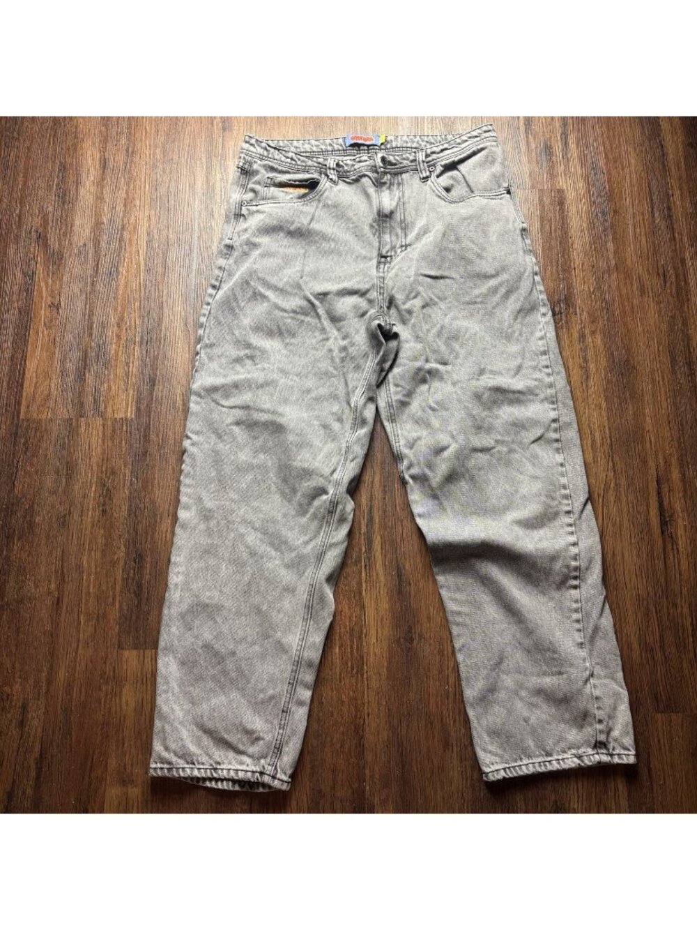 Empyre Jeans Mens Size 34 Gray Relaxed Baggy Straight Distressed Skater Y2K